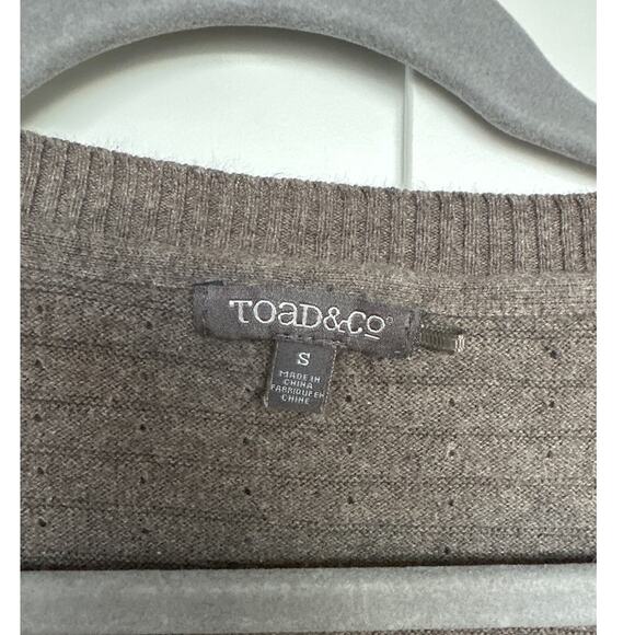 Toad & Co. Brown 100% Organic Cotton Summery Cropped Pullover Sweater,Size S,EUC - Picture 6 of 8